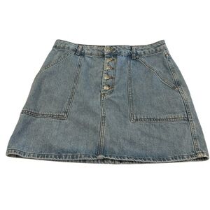 Topshop Denim Button Fly Skirt Size 10